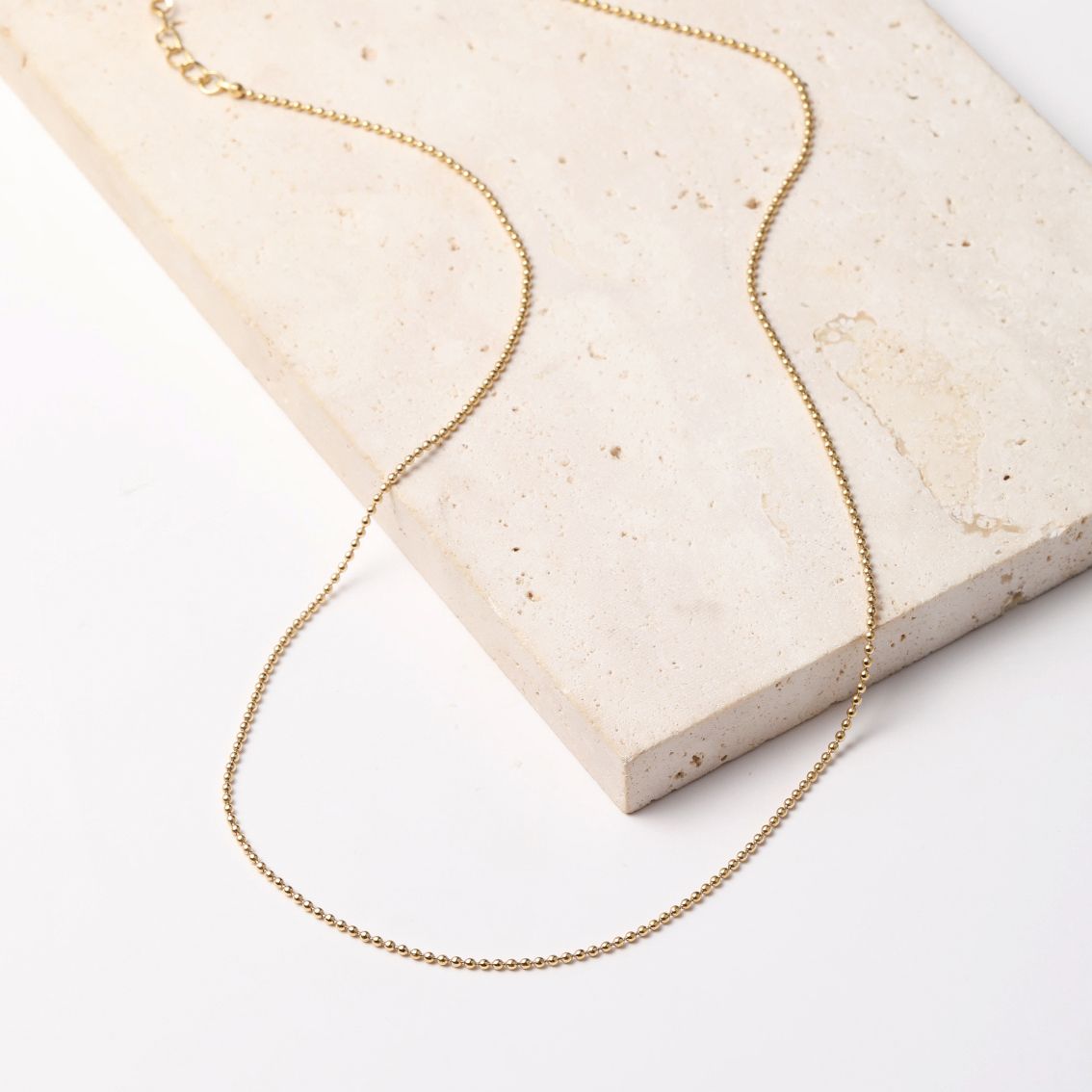 Bead Chain Necklace Gold